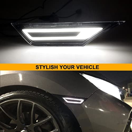 Mynoway LED Side Marker Light Replacement for Civic (10th Gen) Coupe/Hatchback/Sedan 2016-2021, 2PCS Front Side Position Fender Driving Lamp, Clear Lens - Image 2