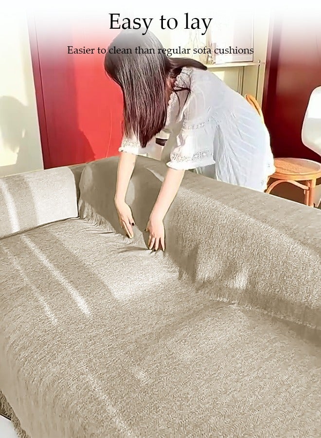 DUNISO Chenier Sofa Cover, Double Sided Sofa Protection Cover, Breathable Nap Blanket, With Tassels, Not Easy To Pilling, Wear Resistant And Scratch Resistant, Suitable For All Seasons, Suitable For Two Seater Sofas, 180 * 230cm - Image 5