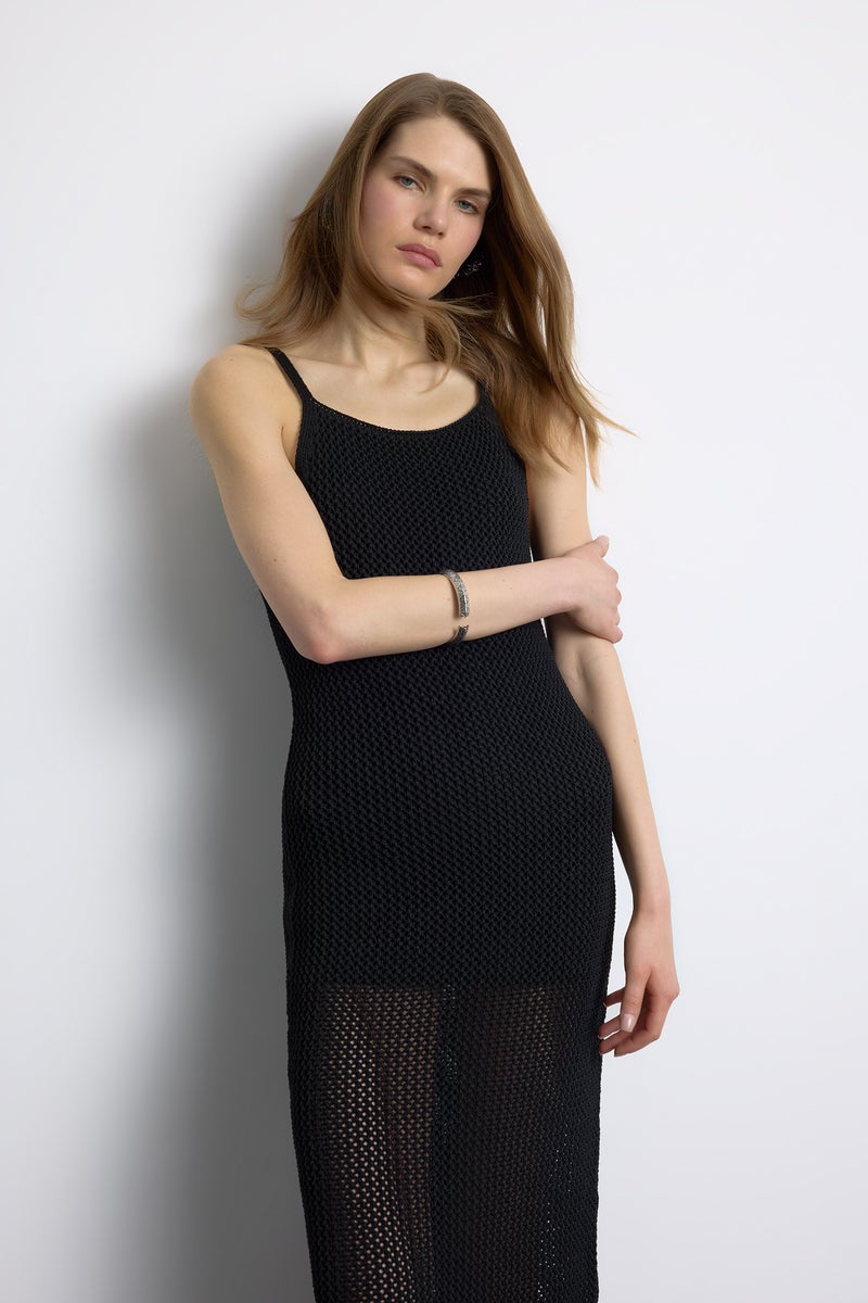DeFacto Black Woman Halter Neck Basic Sleeveless Maxi Dress Casual - Image 2