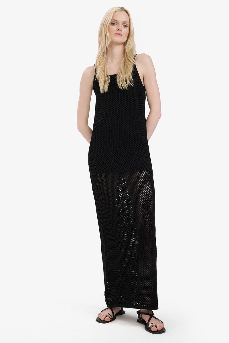 DeFacto Black Woman Halter Neck Basic Sleeveless Maxi Dress Casual - Image 5