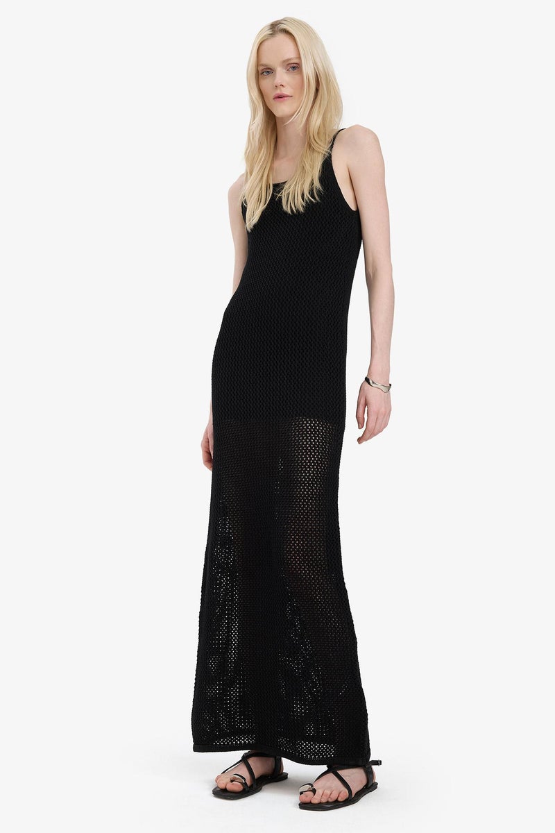 DeFacto Black Woman Halter Neck Basic Sleeveless Maxi Dress Casual - Image 4