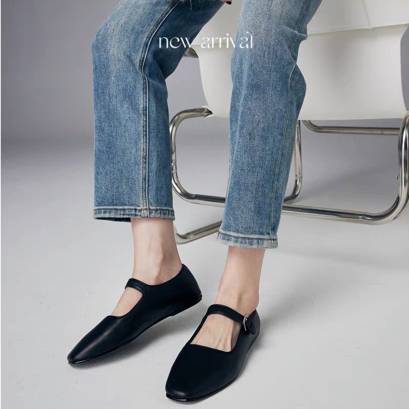 Full Cowhide Edition ~ Soft Bottom Genuine Leather Mary Jane Shoes Women'S Single Shoes With Shallow Mouth Flat Shoes - Image 4