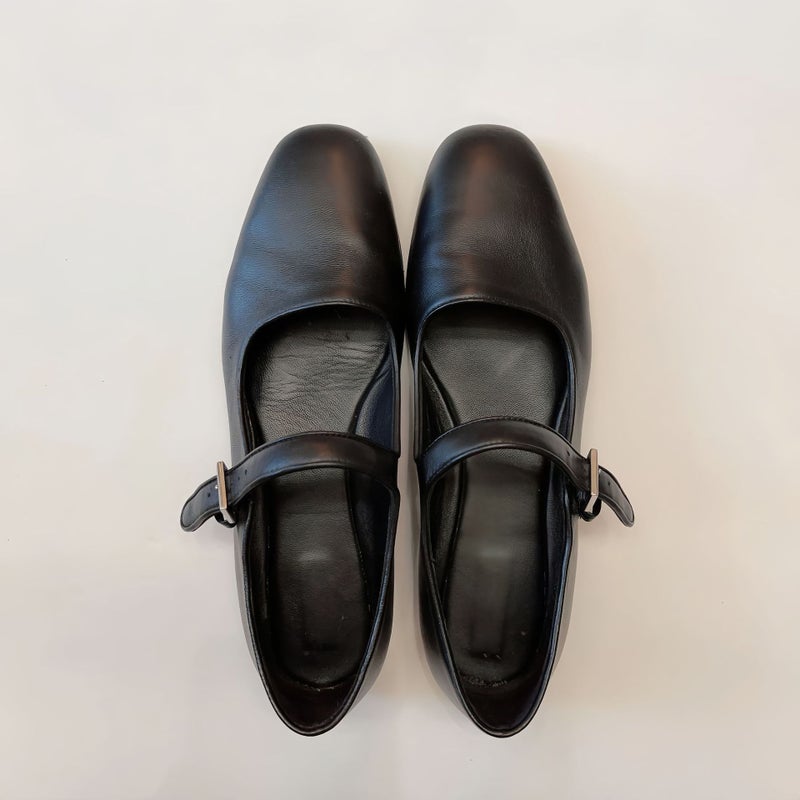 Full Cowhide Edition ~ Soft Bottom Genuine Leather Mary Jane Shoes Women'S Single Shoes With Shallow Mouth Flat Shoes - Image 1