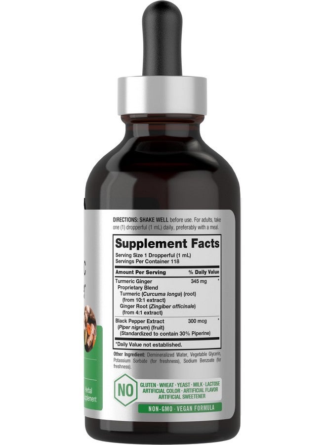 Horbäach Horbaach Turmeric and Ginger Supplement Drops | 4 fl oz | with Black Pepper Extract | Herbal Liquid Tincture | Vegan, Non-GMO & Gluten Free - Image 2