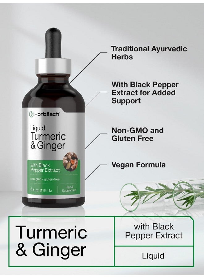Horbäach Horbaach Turmeric and Ginger Supplement Drops | 4 fl oz | with Black Pepper Extract | Herbal Liquid Tincture | Vegan, Non-GMO & Gluten Free - Image 4