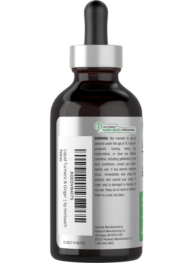 Horbäach Horbaach Turmeric and Ginger Supplement Drops | 4 fl oz | with Black Pepper Extract | Herbal Liquid Tincture | Vegan, Non-GMO & Gluten Free - Image 3