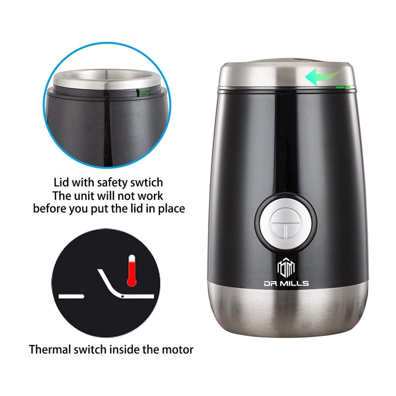 Dr Mills Dm-7445 Coffee Grinder Electric Spice And Herb Grinder  Blade & Cup Made With Sus304 Stainless Steel Food Grinders Electric - Image 4