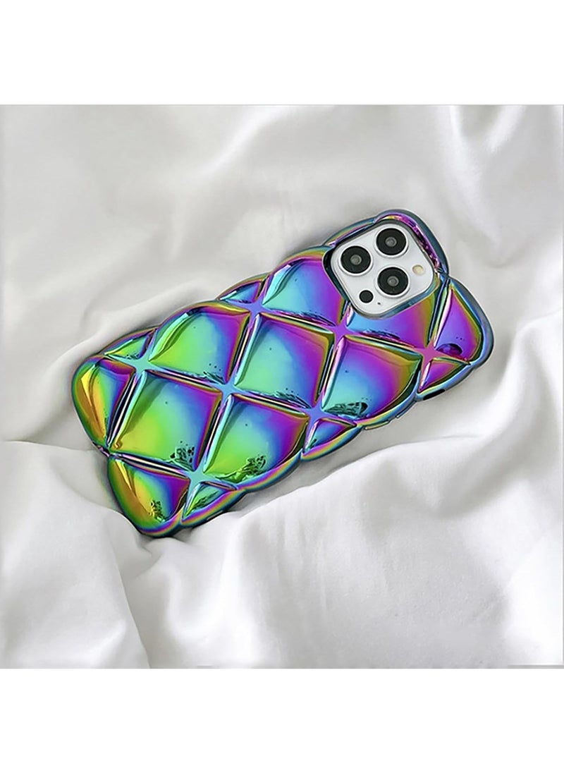 Generic iPhone 15 Pro Max Case: 3D Cute Laser Wave Shiny Diamond Protective Cover for Women & Girls 