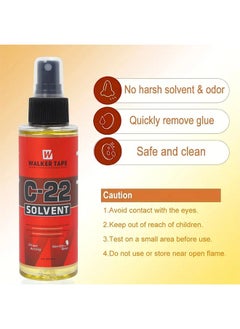 Walker Tape C-22 Solvent , Fast Glue Remover , Wig Glue Remover Spray ， Front Bonding Weave Active Lace Tape Meltblown, Scalp Cleaner Hold Glue Yellow Remover118ml  - Image 4