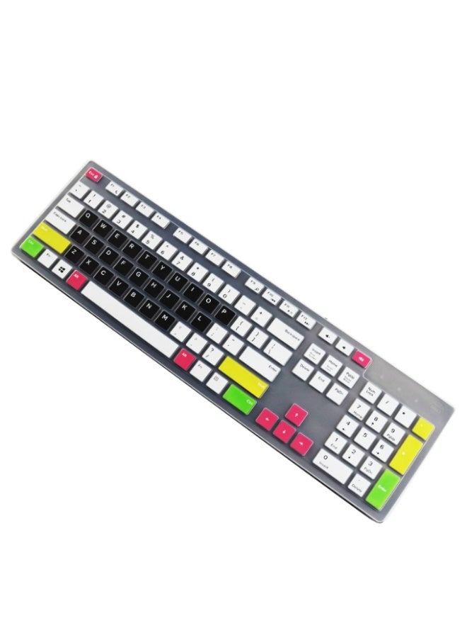 Logitech K120&MK120 Silicone Keyboard Protective Cover Ergonomically Designed Desktop USB Wired Keyboard Waterproof Protection Accessory (Colorful Black) - Image 1