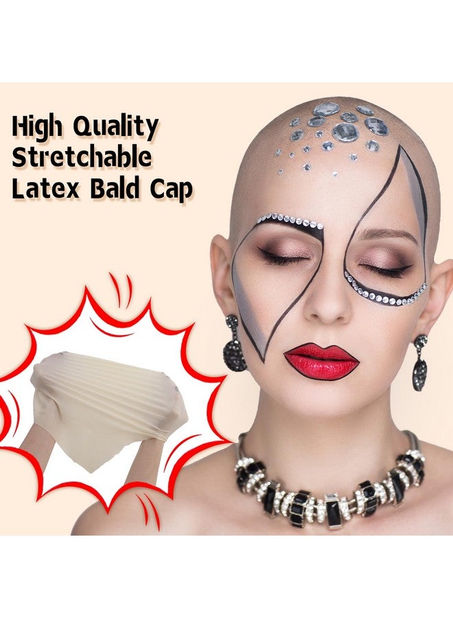 BOBISUKA Bald Cap Halloween Makeup Kit for Men & Woman, Complete Bald Cap Costume Character Set with Instructions, Realistic Bald Cap Kits for Cosplay Make Up, SFX Makeup, Dress-Up Party, Stage, Theater & Film - Image 5