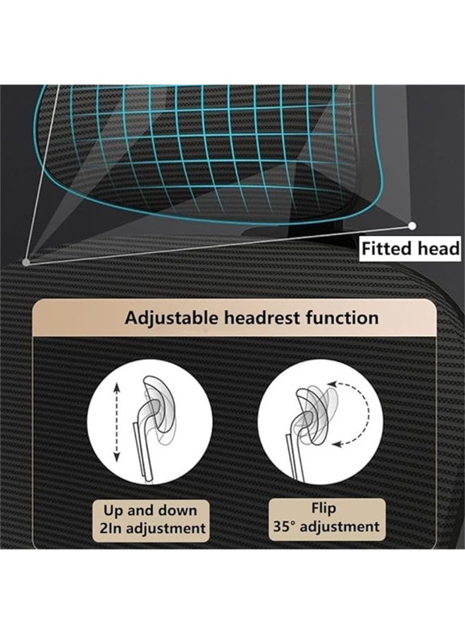 Ergonomic Office Chair, High Back Mesh Home Computer Desk Chair with Flip-Up Armrests & Headrest, Height Adjustable Swivel PC Gaming Chair for Home Office (Black, Y2-1) - Image 4