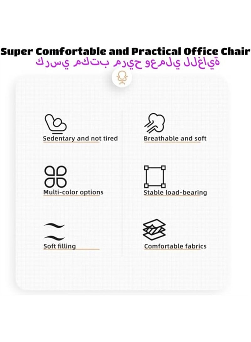 Ergonomic Office Chair, High Back Mesh Home Computer Desk Chair with Flip-Up Armrests & Headrest, Height Adjustable Swivel PC Gaming Chair for Home Office (Black, Y2-1) - Image 5