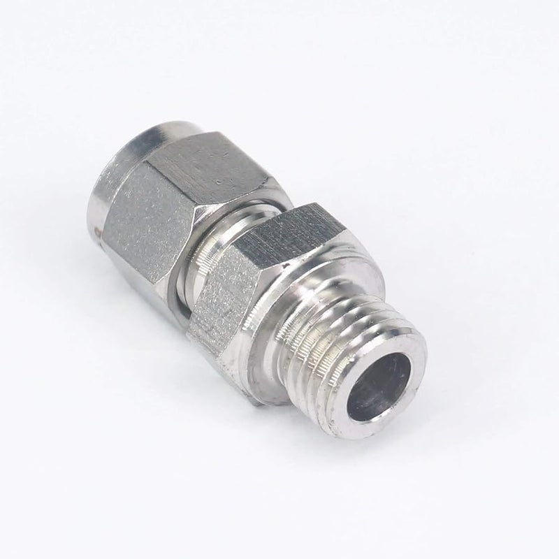 304 الفولاذ المقاوم للصدأ 12 مم OD إلى M14x1.5 أنثى تركيب هوائي محول مقياس الضغط - Image 4