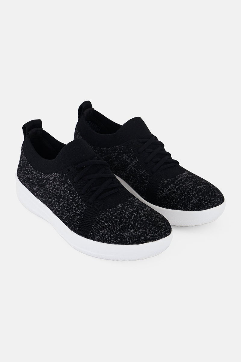 FitFlop Women F-Sporty Uberknit Lace Up Casual Shoes, Black  - Image 1