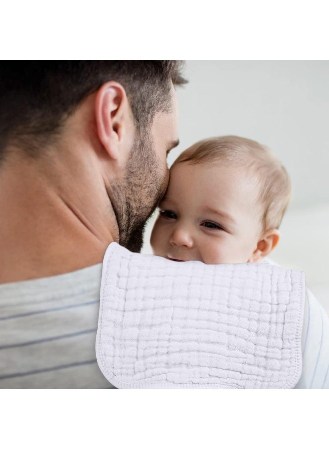 Looxii مناديل لوكسي القماشية لتجشؤ الأطفال للبنات 6 عبوات - 20" × 10" - فائقة النعومة والامتصاص، 6 طبقات من القطن 100% لتجشؤ الأطفال واللعاب - مناديل تجشؤ لطيفة للأطفال، هدايا أساسية للمولود الجديد للبنات، بيضاء - Image 5