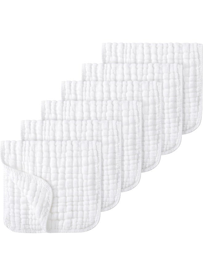 Looxii مناديل لوكسي القماشية لتجشؤ الأطفال للبنات 6 عبوات - 20" × 10" - فائقة النعومة والامتصاص، 6 طبقات من القطن 100% لتجشؤ الأطفال واللعاب - مناديل تجشؤ لطيفة للأطفال، هدايا أساسية للمولود الجديد للبنات، بيضاء - Image 1