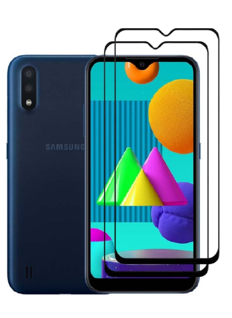 AINA 2 Pieces Tempered Glass Screen Protector 5D Designed For Samsung Galaxy M01 Full Glue Edge to Edge Full Screen Coverage And Bubble Free - Image 1