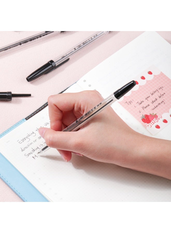 Deli Q6-BK Ballpoint Pens, 0.7mm Fine Point, Black Ink, Smooth Writing Office Pens, 50 Pack. - Image 4