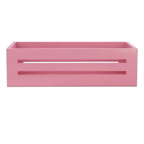 NOENNULL Wooden Storage Basket Wooden Storage Basket Multifunctional Pink Storage Crate Box for Bathroom Bedroom Toilet Paper 1299 X 61 X 394in - Image 1