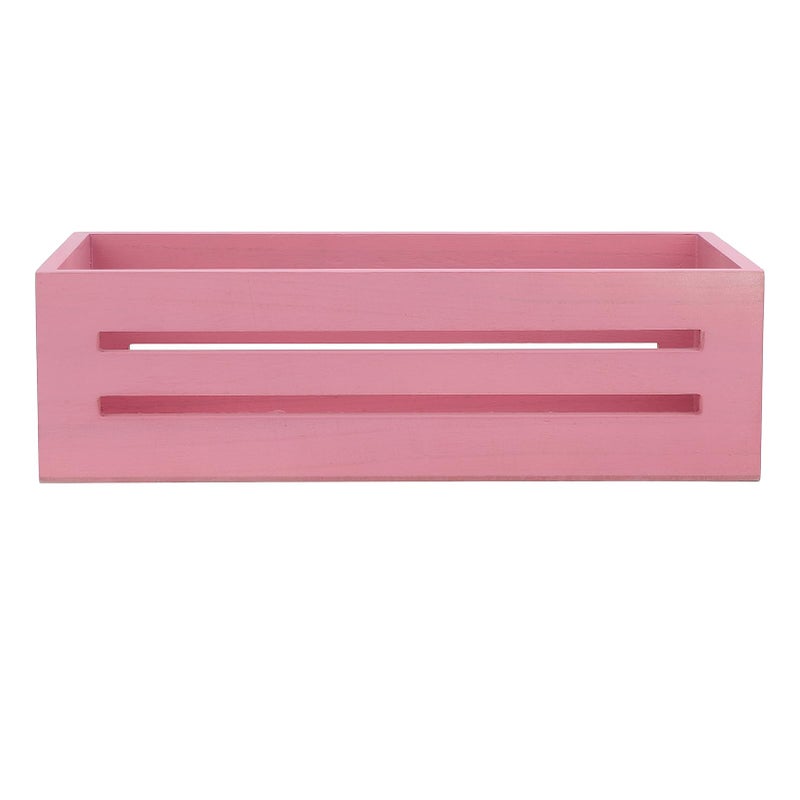 NOENNULL Wooden Storage Basket Wooden Storage Basket Multifunctional Pink Storage Crate Box for Bathroom Bedroom Toilet Paper 1299 X 61 X 394in - Image 2
