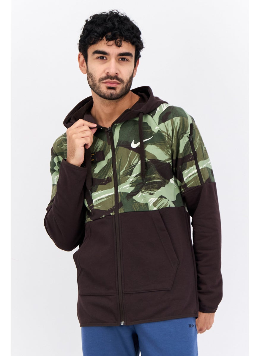 Nike Men Sportswear Fit Long Sleeves Outdoor Sweatshirt, Dark Brown Combo  - Image 1