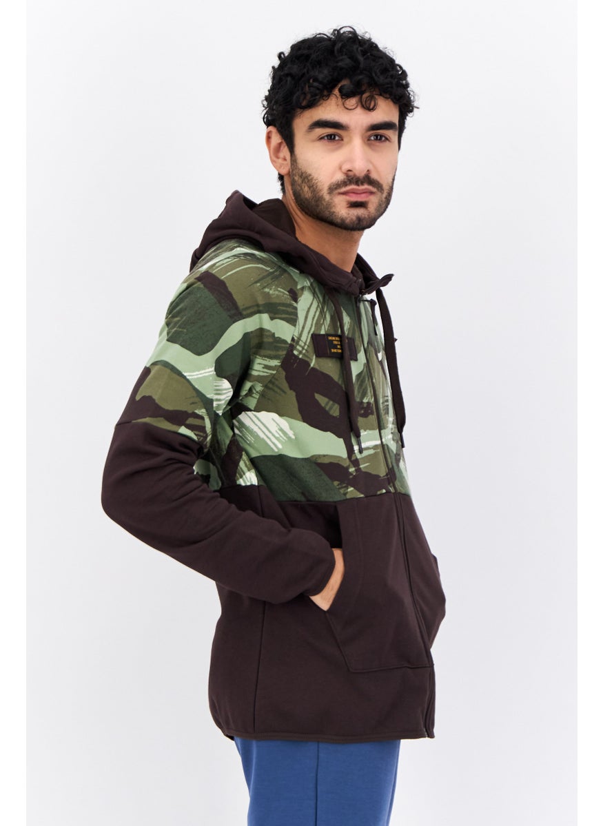 Nike Men Sportswear Fit Long Sleeves Outdoor Sweatshirt, Dark Brown Combo  - Image 2