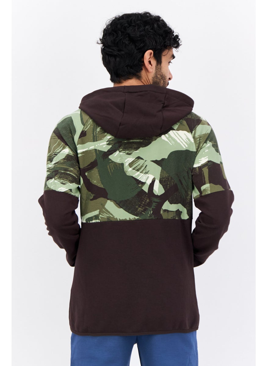 Nike Men Sportswear Fit Long Sleeves Outdoor Sweatshirt, Dark Brown Combo  - Image 3