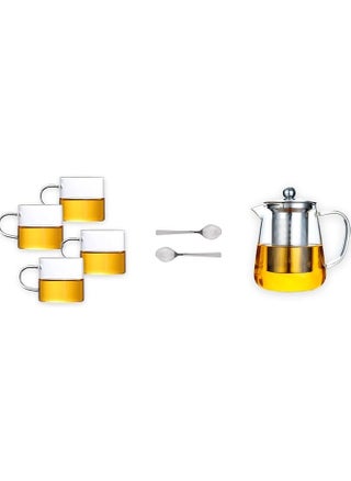 PESCADOR Glass Teapot with Stainless Steel Removable Infuser, Borosilicate Glass Teapot for Stovetop Safe, Tea Pot, for Tea, Blooming Tea, Loose Tea, Flowering Tea 950Ml Transparent - pzsku/ZCA7A9EC1CB3C659CBC75Z/45/_/1712218975/335e1d52-4d55-46d5-962b-c6f5ab291117