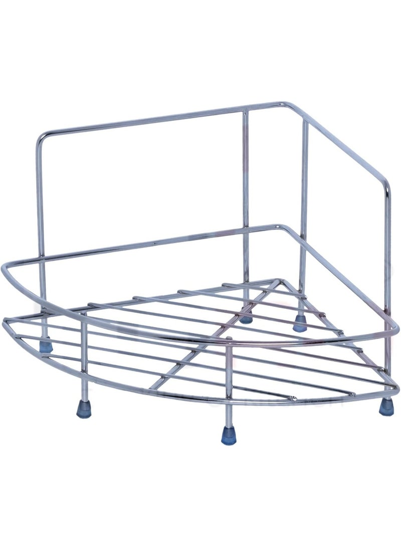 Dunekart Stainless Steel Corner Shelf Basket | Space-Saving Wall Mount Rack for Bathroom & Kitchen | Rust-Resistant Organizer - Image 2