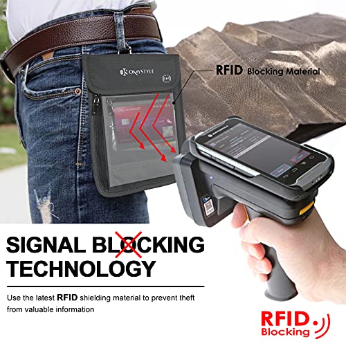 OMYSTYLE Neck Wallet, RFID Passport Holder for Travel, Adjustable Neck Strap, Waterproof Neck Pouch for Men & Women to Keep Cash, Credit Cards and Documents Safe, Dark Grey (8x6) - Image 3