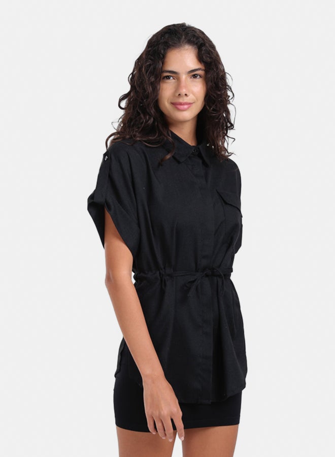 Carina Lounge Shirt with Drawstring Waist - Image 2