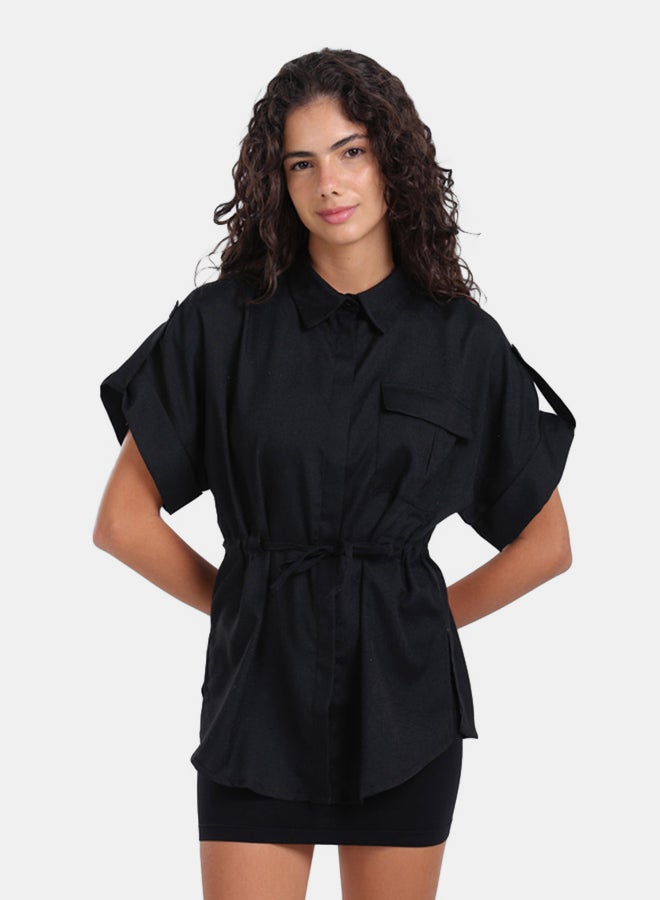 Carina Lounge Shirt with Drawstring Waist - Image 1