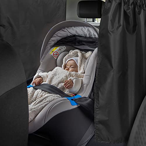 VANPET 99% Light Blocking Car Curtains, 1 Rear Seat Divider Curtain & 2 Rear Side Window Curtains, Car Curtains for Windows, Wide Sedan SUV Sunshade Covers Car Cabana(Extra Large Car Curtains 3 Pcs) - Image 4