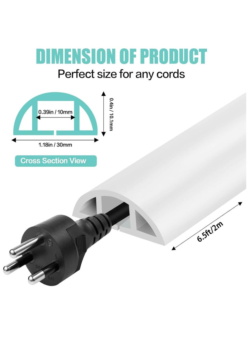 Flushrenic Floor Cord Cover ,Self Adhesive Cord Hider Floor Cable Management Power Cord Protector,Electric Cord Covers for Home, Offices, School, Cable Cavity.(2M)  - Image 2