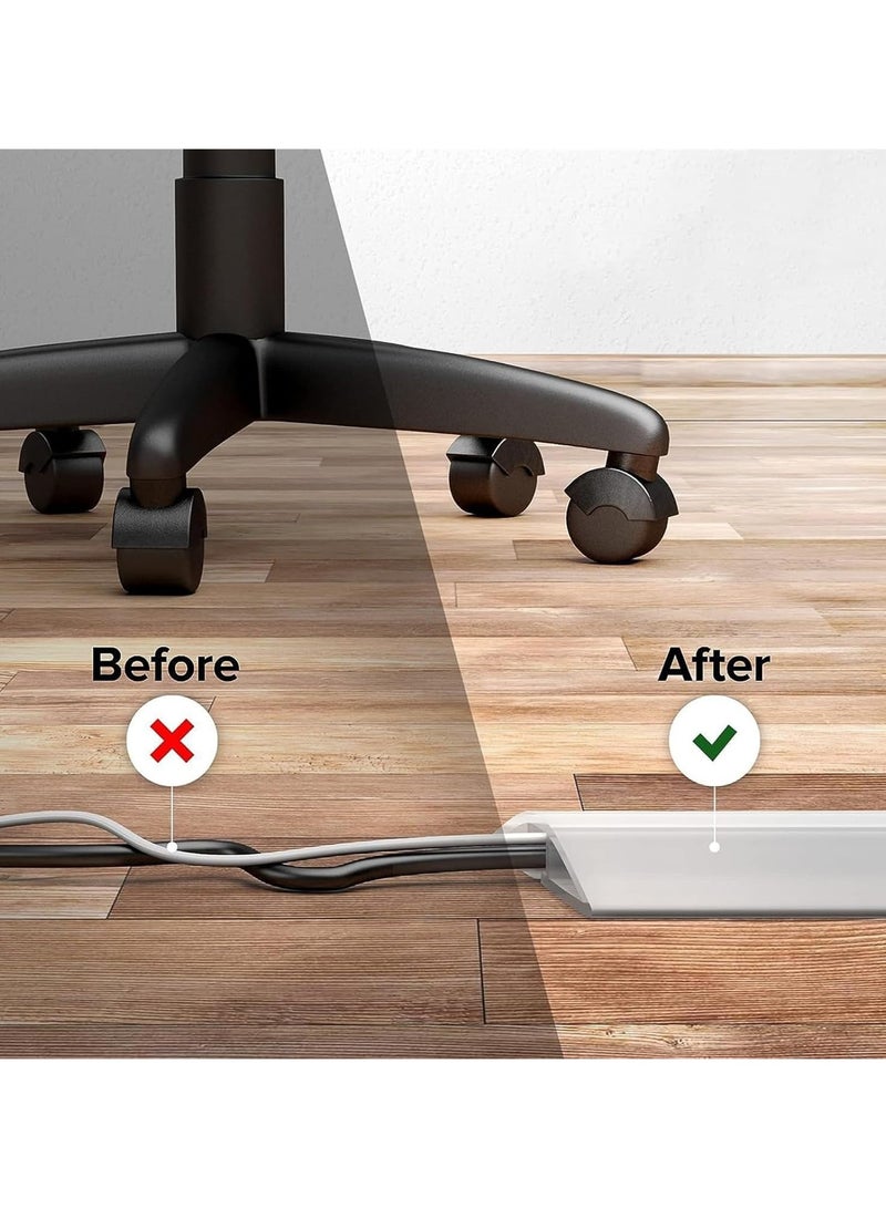 Flushrenic Floor Cord Cover ,Self Adhesive Cord Hider Floor Cable Management Power Cord Protector,Electric Cord Covers for Home, Offices, School, Cable Cavity.(2M)  - Image 5