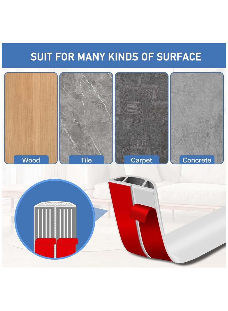 Flushrenic Floor Cord Cover ,Self Adhesive Cord Hider Floor Cable Management Power Cord Protector,Electric Cord Covers for Home, Offices, School, Cable Cavity.(2M)  - Image 4