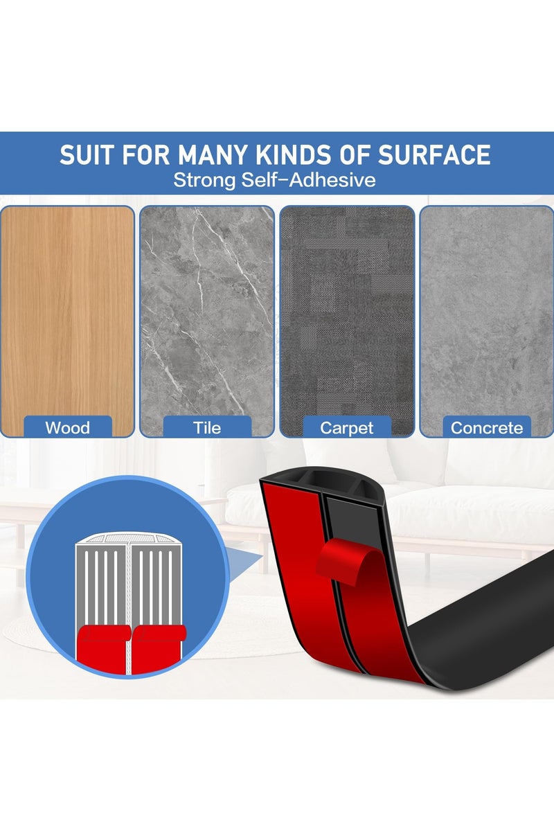 Flushrenic Floor Cord Cover ,Self Adhesive Cord Hider Floor Cable Management Power Cord Protector,Electric Cord Covers for Home, Offices, School, Cable Cavity.(2M) - Image 4