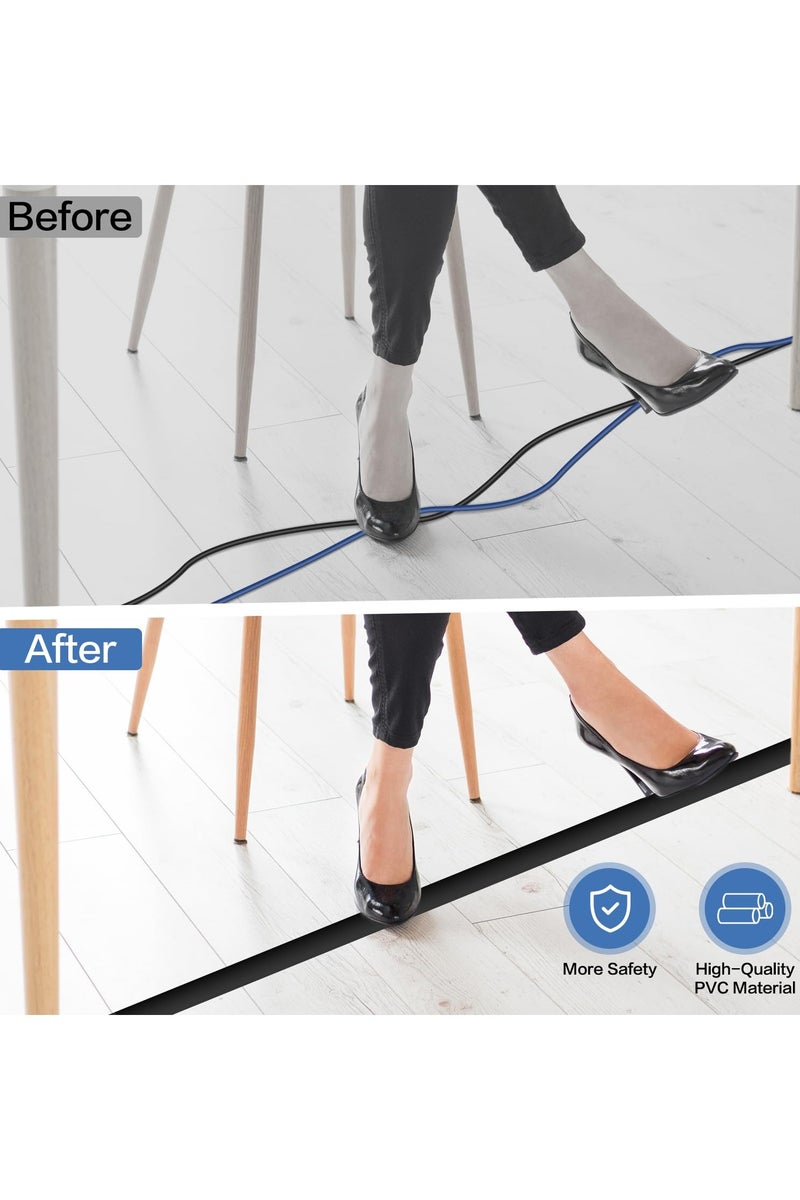 Flushrenic Floor Cord Cover ,Self Adhesive Cord Hider Floor Cable Management Power Cord Protector,Electric Cord Covers for Home, Offices, School, Cable Cavity.(2M) - Image 5
