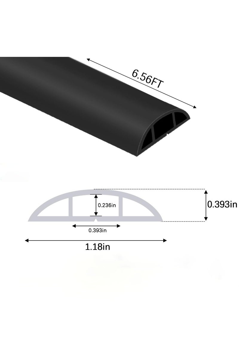 Flushrenic Floor Cord Cover ,Self Adhesive Cord Hider Floor Cable Management Power Cord Protector,Electric Cord Covers for Home, Offices, School, Cable Cavity.(2M) - Image 2