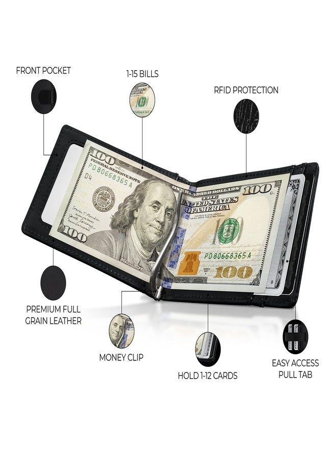 Kingly Trace Airtag Wallet for Men - Smart RFID Blocking Leather Wallet with Airtag Holder & Money Clip - Minimalist Trackable Design with Pull Tab - Secure Wallets - Image 2