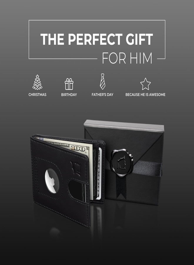 Kingly Trace Airtag Wallet for Men - Smart RFID Blocking Leather Wallet with Airtag Holder & Money Clip - Minimalist Trackable Design with Pull Tab - Secure Wallets - Image 5