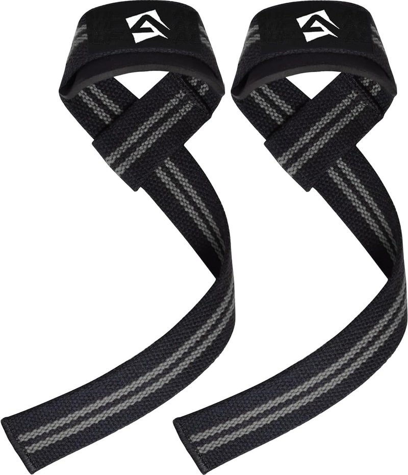 AQF Lifting Wrist Straps for Weightlifting, Powerlifting & Deadlifts – 23” Neoprene Padded Cotton Straps for Strength Training & Gym Workouts - Maximum Grip Support for Men & Women - Image 1