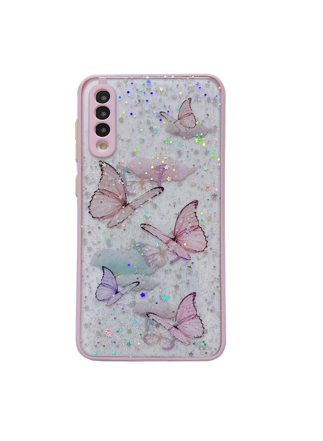 erorex Case For Samsung Galaxy A72 5G / 4G Color Butterfly Glitter Epoxy TPU Phone Case - Image 1