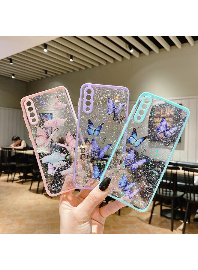 erorex Case For Samsung Galaxy A72 5G / 4G Color Butterfly Glitter Epoxy TPU Phone Case - Image 2