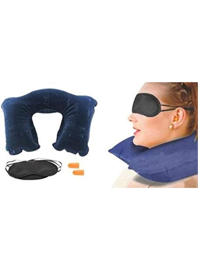 Travel Pillow, Airplane head strap with Sleep Eye Mask, pillow , and earplugs Airplanes Essentials for Long Flight, Car Road Trip, RANDOM COLOUR - Image 2