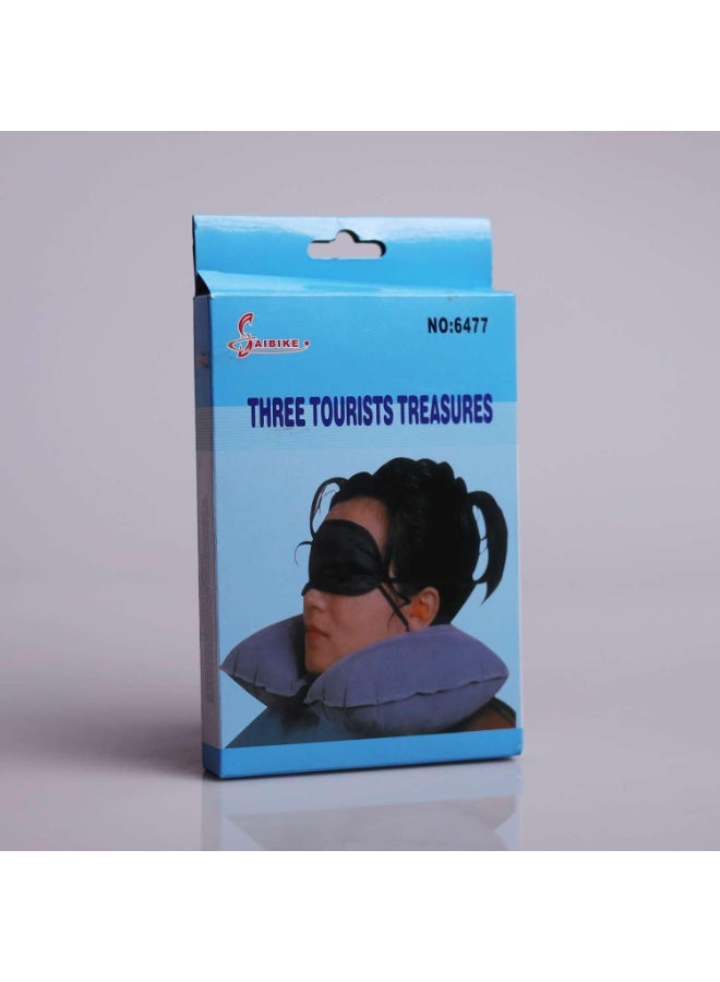 Travel Pillow, Airplane head strap with Sleep Eye Mask, pillow , and earplugs Airplanes Essentials for Long Flight, Car Road Trip, RANDOM COLOUR - Image 3