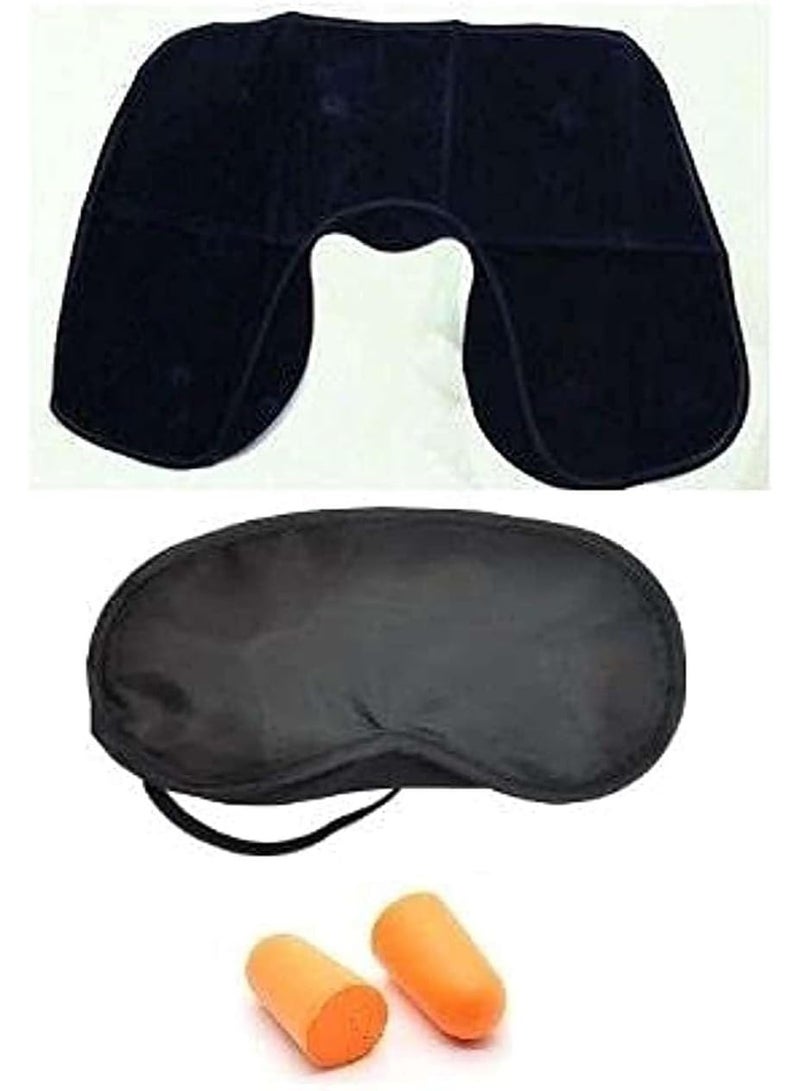 Travel Pillow, Airplane head strap with Sleep Eye Mask, pillow , and earplugs Airplanes Essentials for Long Flight, Car Road Trip, RANDOM COLOUR - Image 5