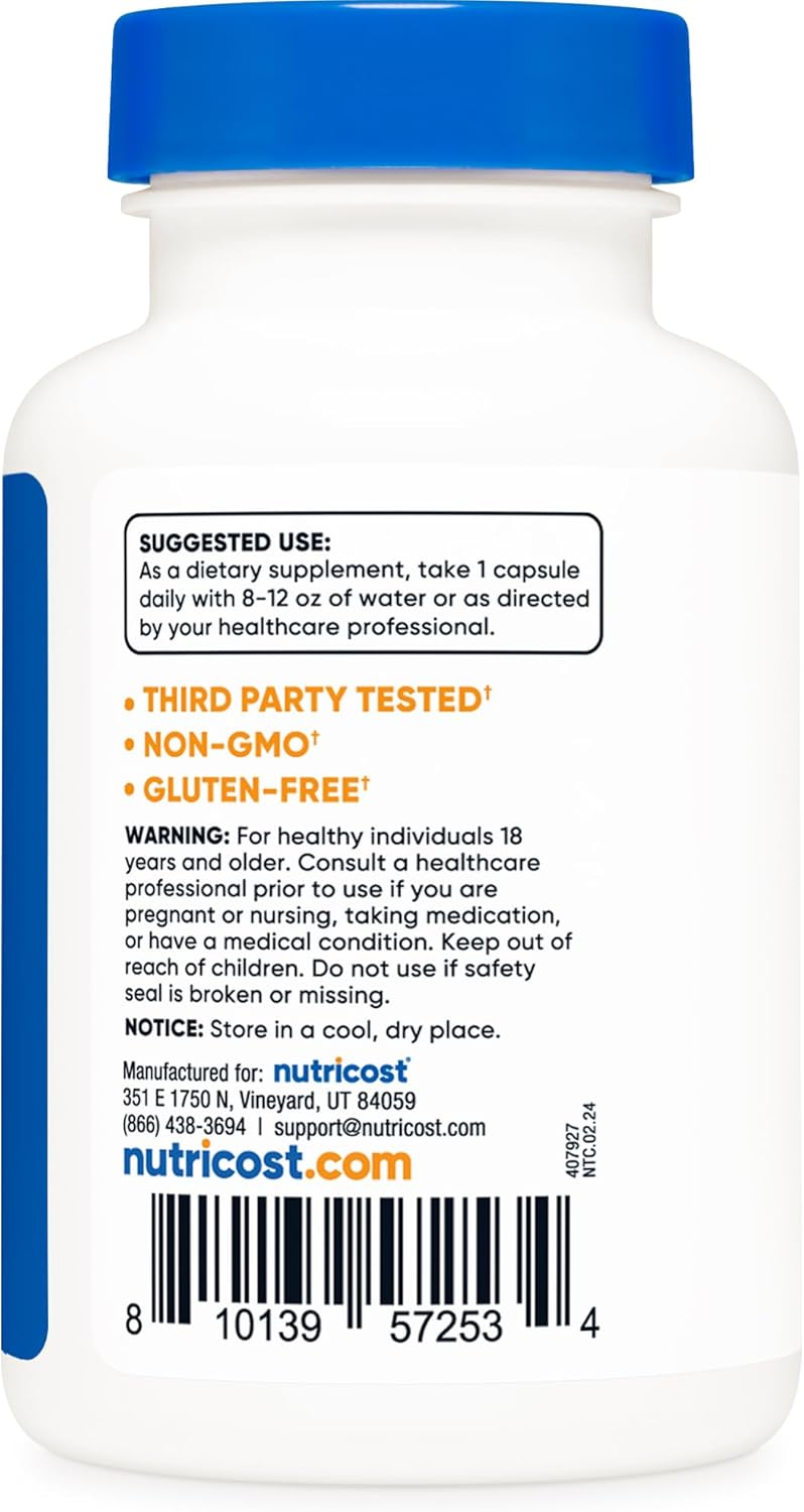 Nutricost Biotin Vitamin B7 10000mcg 10mg 120 Capsules  Vegan Gluten Free NonGMO - Image 4