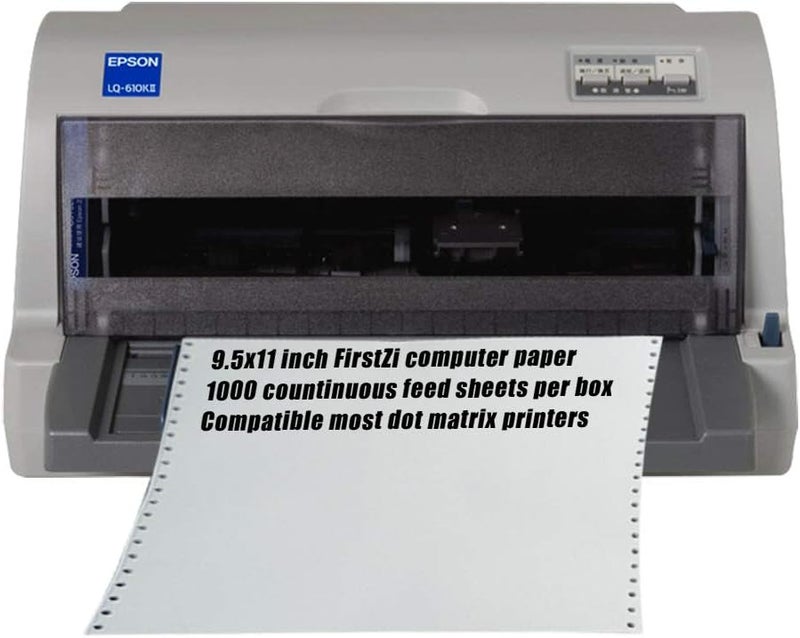 FirstZi 9-1/2 x 11 Inches NCR Continuous Feed Computer Paper 2-Ply, 1000 Count Carbonless Copy Paper for Dot Matrix Printers, 2-Part 500 Sets, Margin Perforated, White/Pink - Image 5